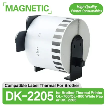 1/3/5 Роли, Съвместими с Brother Етикети DK-22205 дължина 62 мм *30,48 м за Термопринтера QL-700/QL-800 White Paper DK-2205