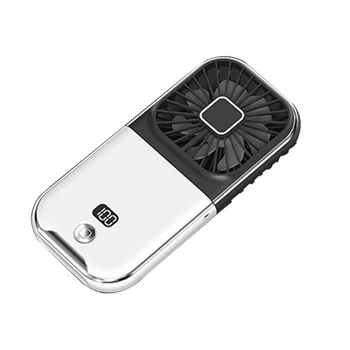1 БР. Мини Преносим външен ръчно фен USB Акумулаторна Сгъване на 180 ° Безжичен настолен вентилатор в черен и бял цвят