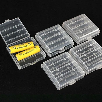 2 4 8 Слотове Кутия За Съхранение на акумулаторни Батерии Тип АА ААА Твърд Пластмасов Калъф Държач Капак Защитен Калъф С Клип За Кутия За Съхранение на акумулаторни Батерии Тип АА ААА