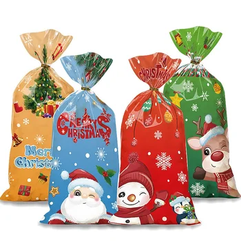 50шт Коледни пакети за шоколадови бонбони с въже, пакет бисквити, пакет за бисквитов, Весела Коледна украса 2023, подарък пакет за детски аксесоари за партита