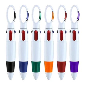 6 бр. химикалка писалка 4 в 1, многоцветни прибиращи химикалки