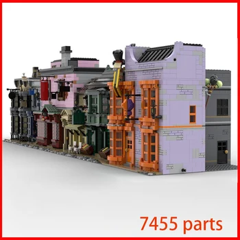 7455 части на Модулен набор от модели Diagon Alley MOC-151587 Реколта градски градивни елементи за детски играчки, хобита, строителни блокове в подарък