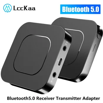 Bluetooth 5.0 Аудиоприемник предавател 3,5 мм Жак AUX вход RCA Ключ Стерео Безжичен Bluetooth адаптер за автомобил tv на PC Слушалки