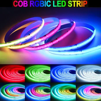 Led лента 24V COB RGBIC, led ленти, с адрес RGB IC, led ленти Dream, пълноцветни led лента, тиксо, гъвкаво декоративно осветление