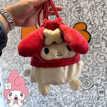 Sanrio Hello Kitty, чанта за съвсем малък, скъпа мультяшная плюшен дългогодишна сгъваема чанта за продукти, сгъваема чанта-тоут, преносима чанта за съхранение чанти