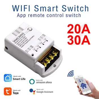 Sasha Smart Switch 4000 W 30A Модул за Автоматизация на Дома 20A Релеен Модул RF433 220 В 12 В 24 В Приемника Работи С Алекса Google Home