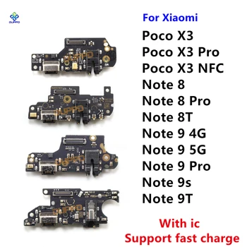 USB Зарядно Устройство, Порт За Зареждане на Xiaomi Poco X3 Pro/ Redmi Note 8 8T 9S 9T 9 Pro, 4G 5G Конектор за Док-станция Такса Микрофон Гъвкав Кабел