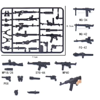 WW2 Военен от специалните сили Пушки, Пистолети Мини Фигурки MOC Набор от оръжия SWAT Полицейски Аксесоари Градивен елемент Тухлена играчка