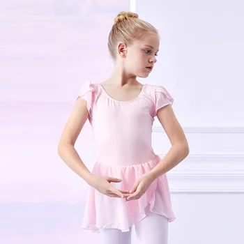 Балетное рокля-Трика За Малки Момичета, Танцово Гимнастически Трика С Къс Ръкав За Малки Момичета, Танцово Рокля-Балерина За Деца от 3 до 15 години