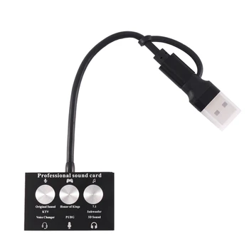 Външна звукова карта USB Type-C Live Game K Song USB To Audio 3,5-мм Компонент аудиоадаптер за микрофон Звукова карта