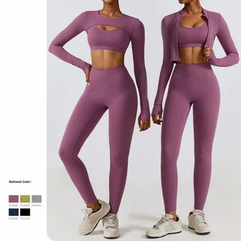 Дамски есенни новости 2023 година, градинска мода Spicy Girls, спортен стил, Комплект от 3 теми за йога, бързо съхнещи панталони за фитнес