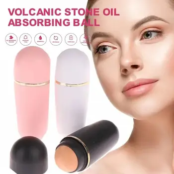 Естествен вулканичен сачмен контрол масло Rolling Stone за лице, маслопоглощающий козметични валяк за Т-зоната за жени, инструменти Volcanic O0F9