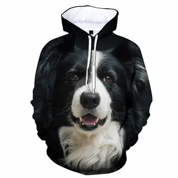 Забавни качулки с 3D принтом кучета collie за мъже и жени, пуловер с кучето collie, hoody с качулка