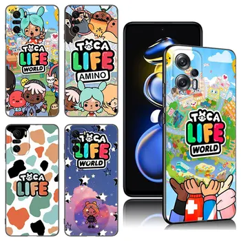 Игри Калъф За Телефон Toca Life World За Xiaomi POCO X3 X4 NFC F5 M2 M3 M4 M6 X5 Pro F3 F4 GT 5G C31 C55 M5S Черен Силиконов Калъф