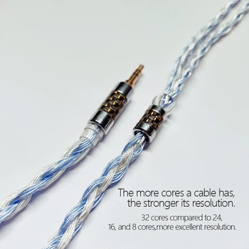 кабел 32 проводниците 4,4 баланс 2,5 mm 3,5 OCC Посеребренный Upgrade за слушалки