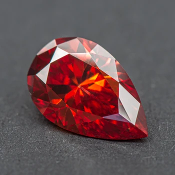 Камък муассанит крушовидна диаманти, скъпоценности, нар цвят, отгледани в лаборатория диамантени висулки, Разширено производство на бижута със собствените си ръце със сертификат GRA