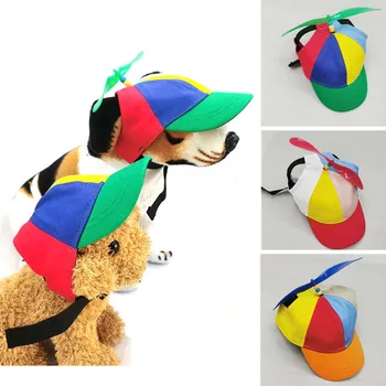 Капачка за кучета, контрастная по цвят бейзболна шапка с перка, шапки за плюшено котка, бамбук шапка с утиным език за хеликоптер