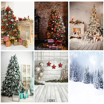 Коледен тематичен фон за снимки SHUOZHIKE, Снежен човек, Коледна елха, фонове за подпори фото студио ZLSY-57