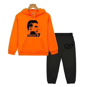 Комплекти с качулка Football Idol CR7, hoody, детски дрехи от бутик y2k sudadera, мек вълнен плат пуловер за момчета и момичета, есенното яке