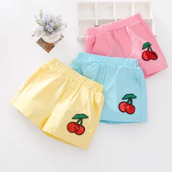 Къси панталони за момичета, летни нови корейски детски къси панталони в ярки цветове, плажни панталони, детски дрехи