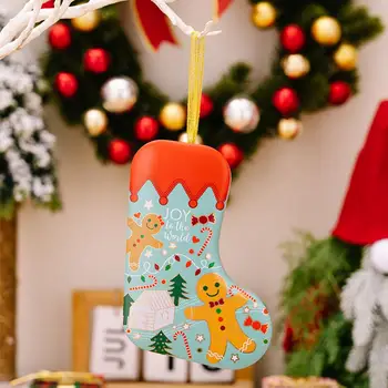 Лидице кутия с коледен дизайн, Подвесная Коледна кутия, Коледна кутия шоколадови бонбони във формата на отглеждане, Коледен снежен човек си за 