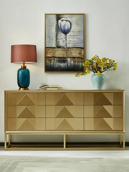 Луксозен лоби в американския стил, шкаф-преграда golden foyer, декоративен шкаф, постмодернистский минимализъм от неръждаема стомана d
