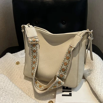 Луксозни чанти-кофи, дамски голямата голям Мека чанта-месинджър от изкуствена кожа, ежедневни дамски чанти-тоут за пътуване до работа, Нова тенденция 2023 година