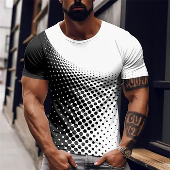 Лятна мъжка тениска, тениски оверсайз, приталенная риза с контрастни принтом в стил пънк с къс ръкав, ежедневни мъжки дрехи, обзавеждане, градинска облекло