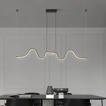 Модерна минималистичная led таван полилей за плот, трапезария, кухня, бар, подвесное осветление, окачени декоративни лампи за помещения