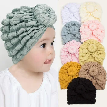 Обикновен капак във формата на поничка с пузырьковым принтом за бебета, детска мека шапка-качулка, детска шапчица, аксесоари за коса Bebe за новородено, аксесоари за коса