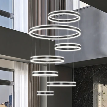 Окачен лампа Moderne, алуминиева led полилей за хол, спалня, трапезария, кухня, стълби, аксесоари за дома, висящи луксозни осветителни тела