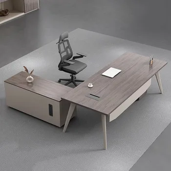 Офис бюра за мениджъри в ъгловото стил, минималистичная организация, wooden бюро, компютърна офис, аксесоари за офис Escritorio
