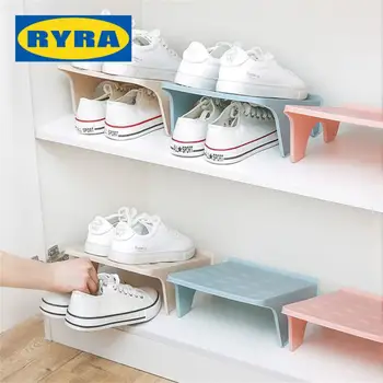 Пластмасов държач за съхранение на обувки Спестява място Домакински принадлежности за кабинет на входната врата Просто за съхранение на Обувки Рафтове за съхранение на обувки