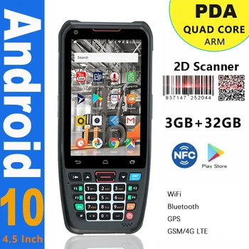 Преносим мобилен компютър със скенер баркод Android 10 със скенер за баркодове 1D / 2D Безжичен Wi-Fi 4G LTE за складиране на PDA