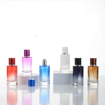 Преносим парфюм с градиентным цветен спрей Обем 30/50 мл, Стъклена бутилка спрей за еднократна употреба, Празен козметични контейнер, допълнителен флакон-спрей