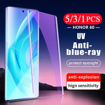 Смартфон от закалено UV стъкло 5/3/1pcs за Честта 60 70 80 50 30 pro plus SE с фолио 9D screen протектор Anti Blue Light