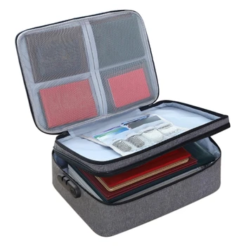 Чанта за документи с ключ, чанта за съхранение паспорт, домашно сигурно функционално съхранение на файлове R7UB