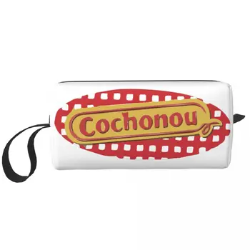 Чанта за тоалетни принадлежности Cochonou Saucisson Дамски Косметичка в червената клетка, козметичен органайзер за грим, Дамски чанти за съхранение на козметика, Комплект Dopp Case Box