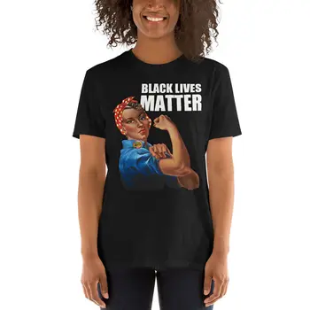 Черни тениски Lives Материята, тениска Rosie The Riveter