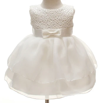 Летни Рокли за кръщаване на новородените момичета за 1 година, за рожден Ден, сватбена премяна, Бяла лейси пакетче, рокли за кръщение на бебета BC1098