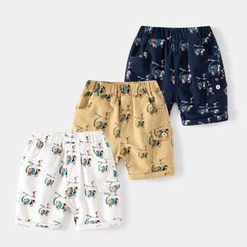 Шорти с изображение на слон за малки момчета, летни панталони за деца
